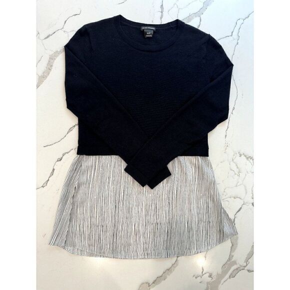 Club Monaco Azadeh Merino Wool Layered Top in Black Size XS - Picture 1 of 3